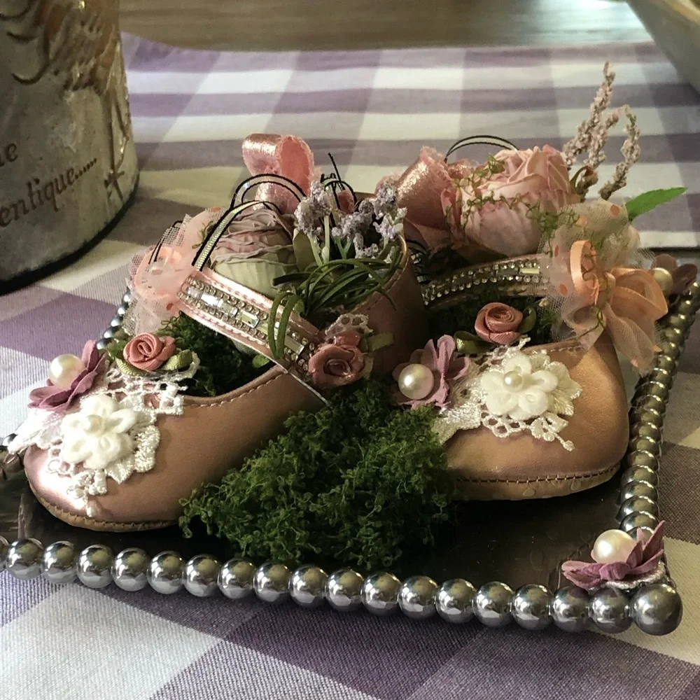 Floral Decorated Baby Shoes